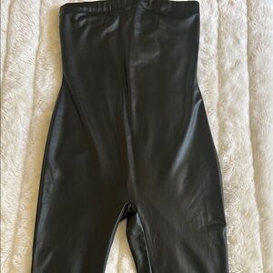 Fashion Nova Black Faux Leather Jumpsuit